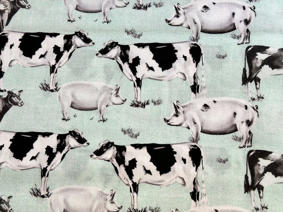 Pigs and Cows cotton fabric 75792 Farm cotton fabric - Mary Jo Fabrics