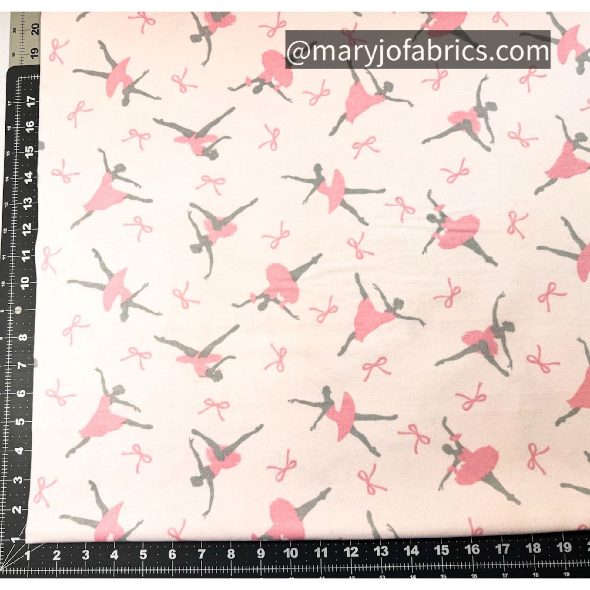 Pink Ballerina FLANNEL 1065-22 Dance - Mary Jo Fabrics