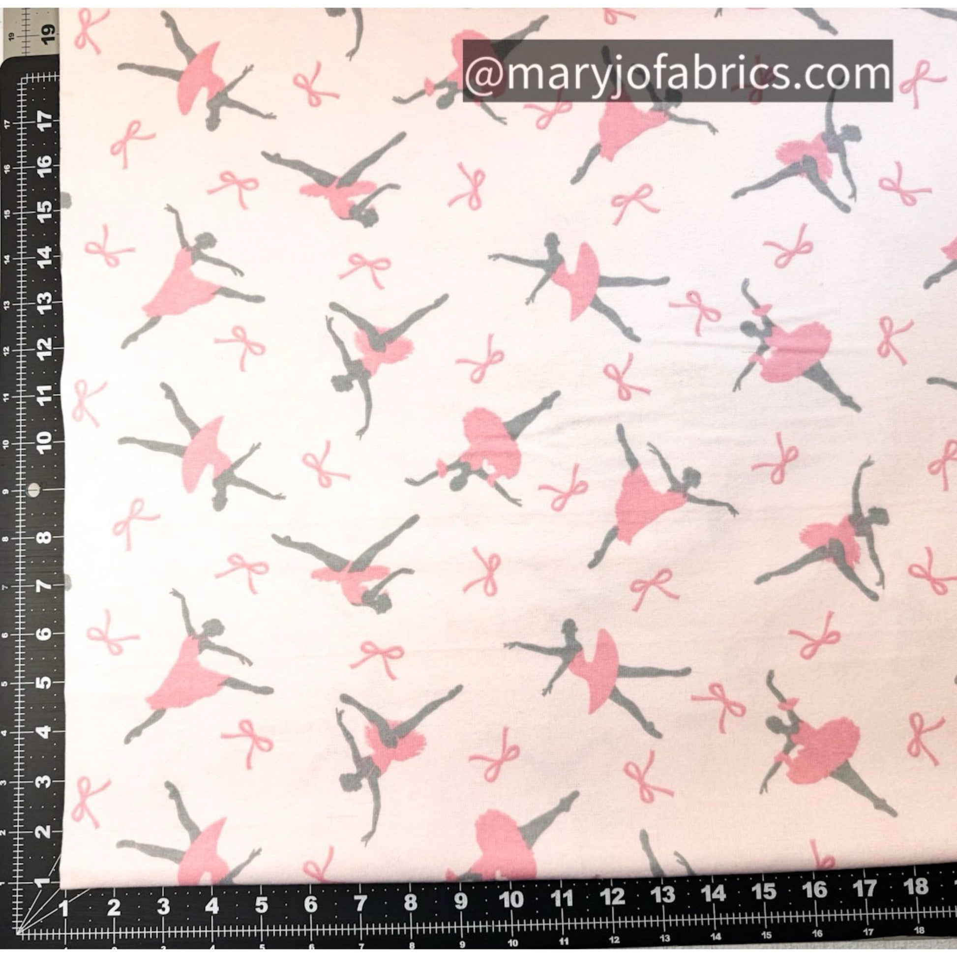 Pink Ballerina FLANNEL 1065-22 Dance - Mary Jo Fabrics