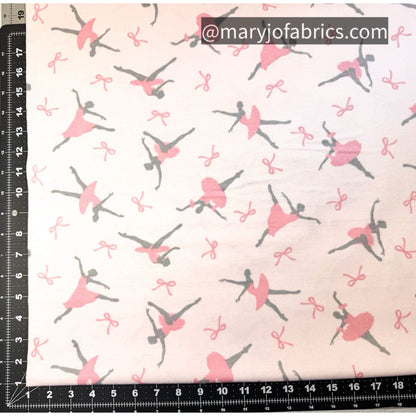 Pink Ballerina FLANNEL 1065-22 Dance - Mary Jo Fabrics