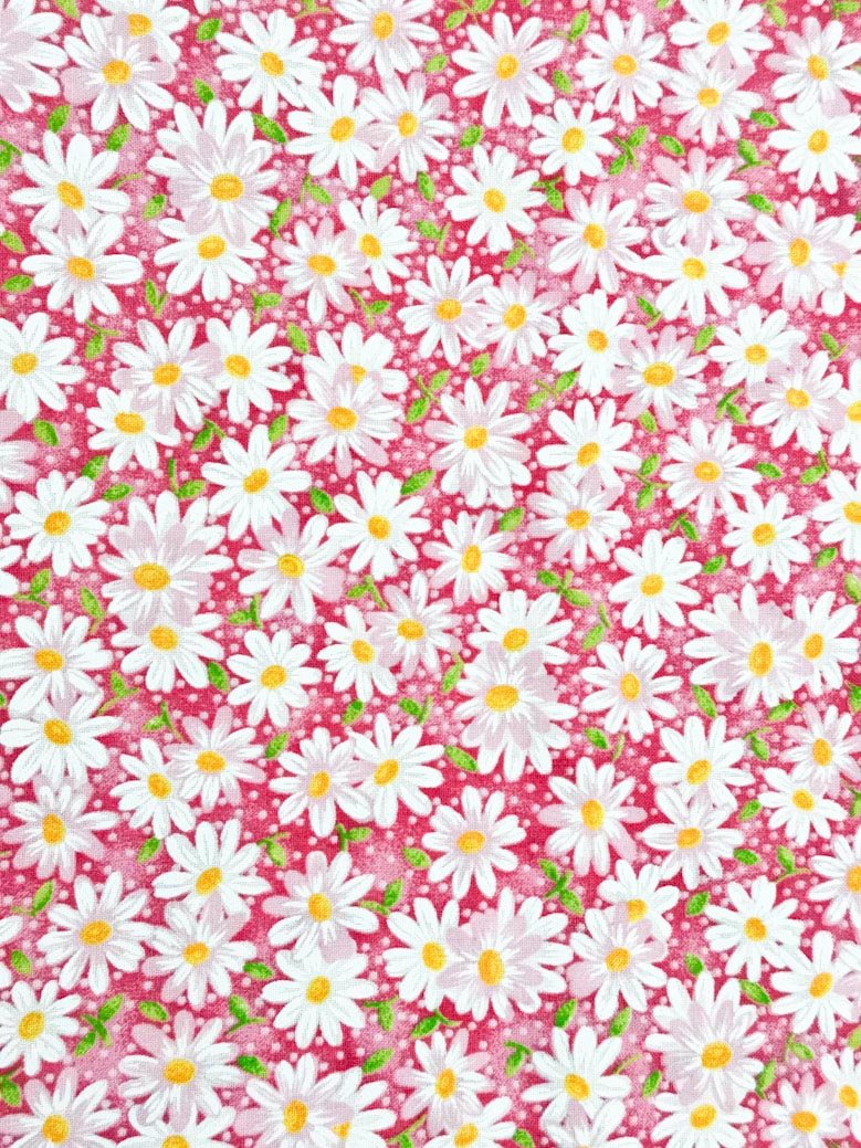 Pink calico floral fabric - Mary Jo Fabrics