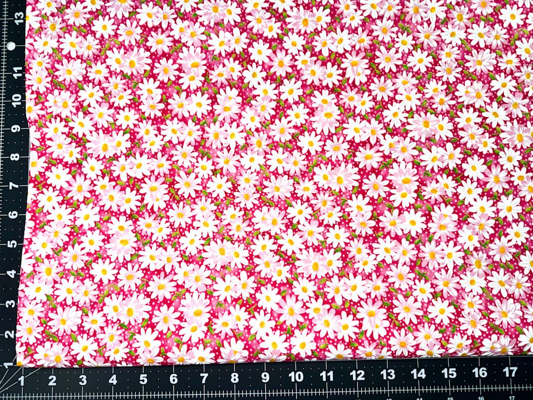 Pink calico floral fabric - Mary Jo Fabrics