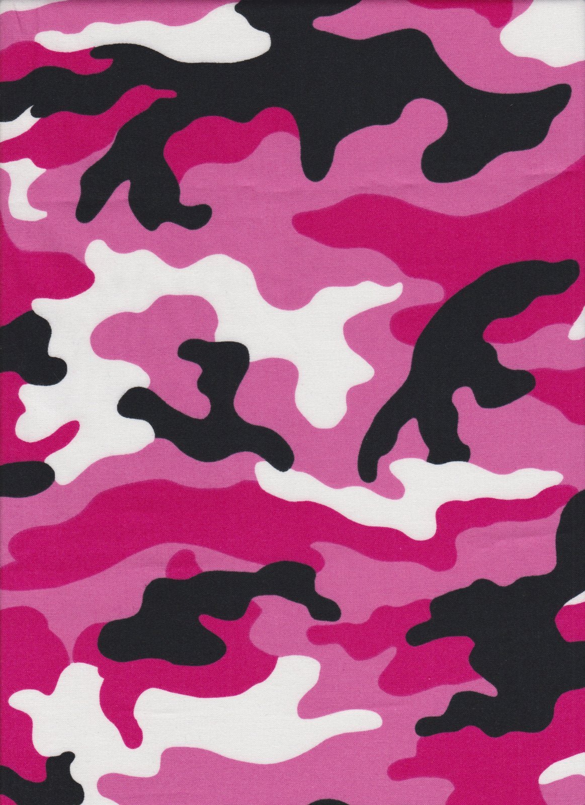 Pink Camo fabric Pink camouflage cotton fabric - Mary Jo Fabrics