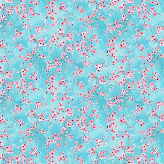 Pink Cherry Blossom Floral Cotton Fabric CD2587 Flower - Mary Jo Fabrics