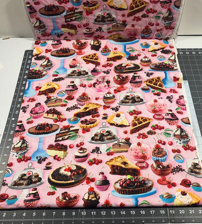 Pink Cherry Delight Fabric 14310 Chocolate Cotton fabric - Mary Jo Fabrics