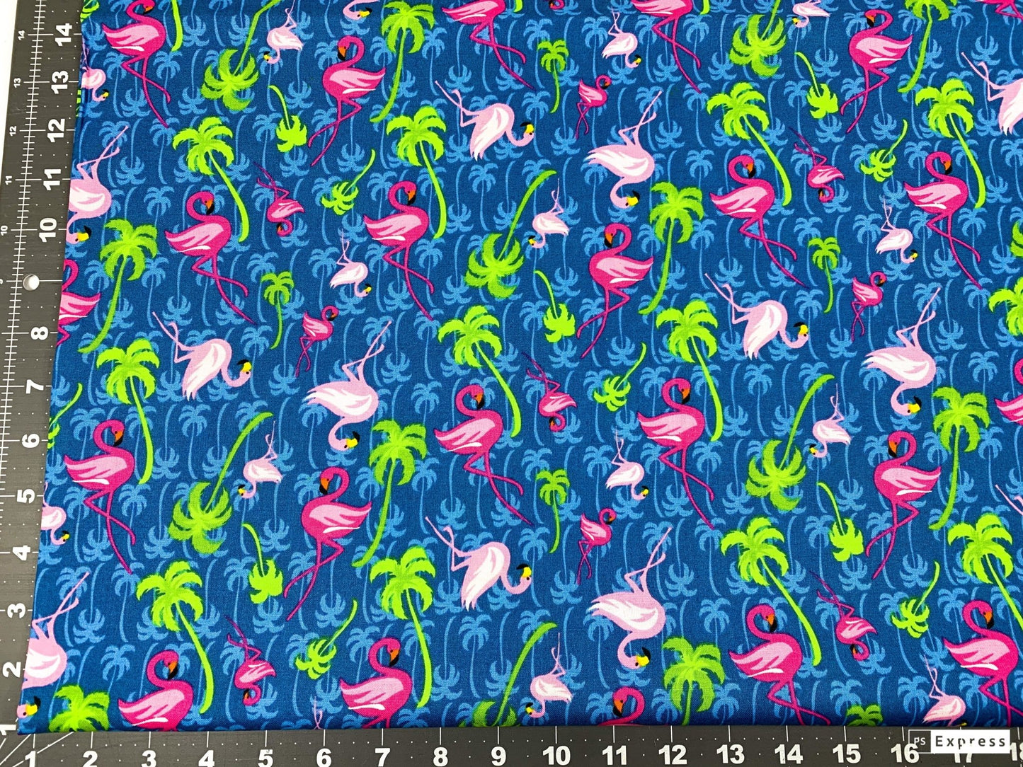 Pink Flamingo fabric 24489 Palm Tree fabric - Mary Jo Fabrics