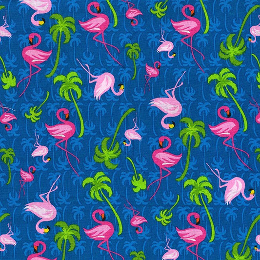 Pink Flamingo fabric 24489 Palm Tree fabric - Mary Jo Fabrics