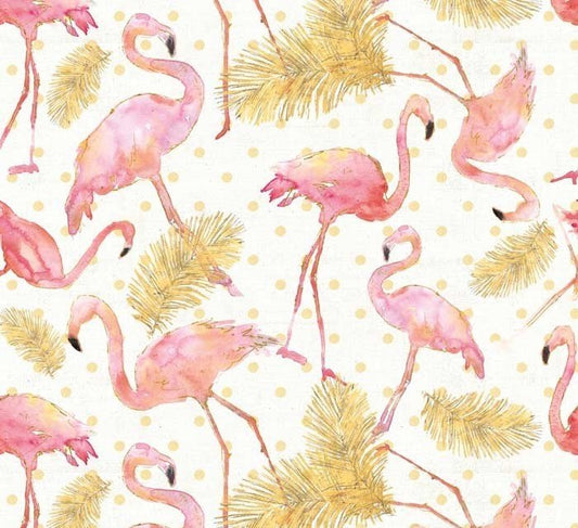 Pink Flamingo fabric 4168 Flamingo Paradise - Mary Jo Fabrics