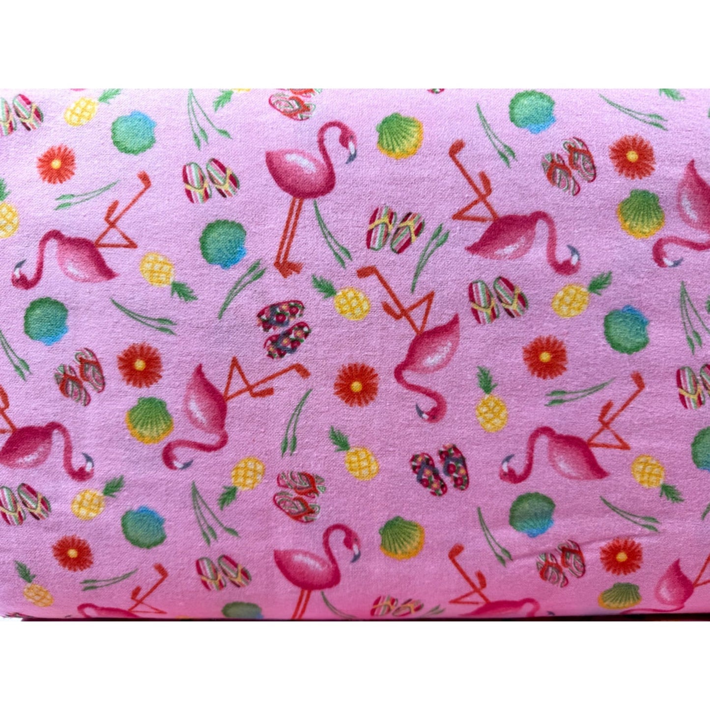 Pink Flamingo FLANNEL fabric 1034 - 22 Flip Flop - Mary Jo Fabrics