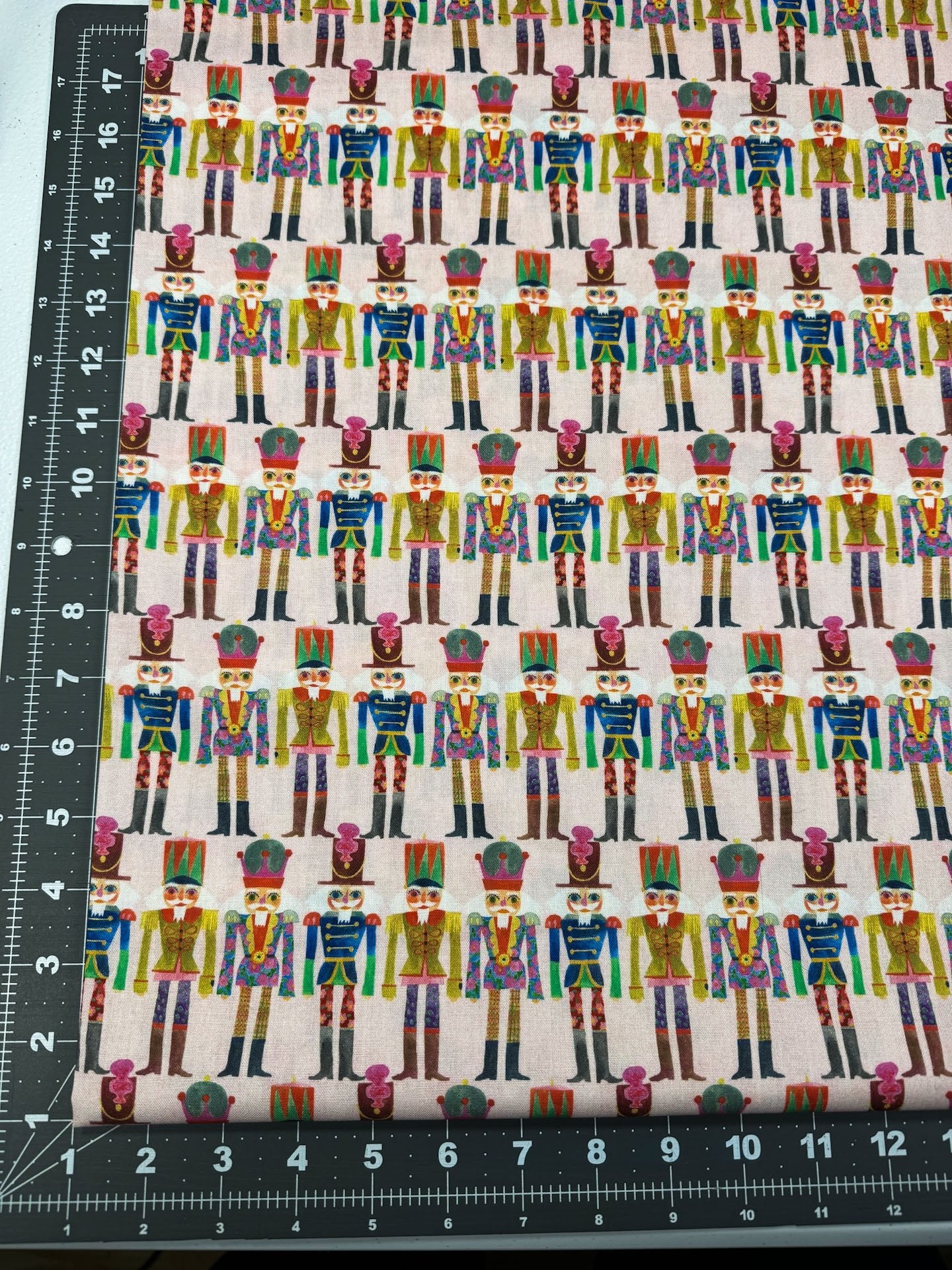 Pink Nutcrackers fabric Christmas cotton fabric - Mary Jo Fabrics