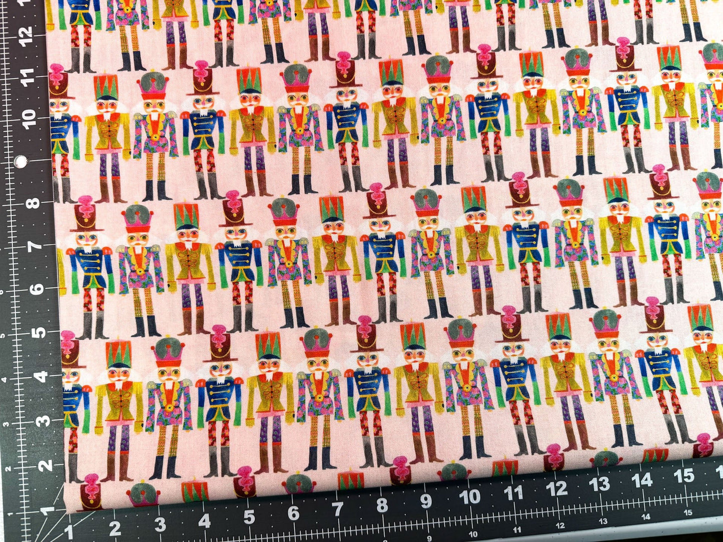 Pink Nutcrackers fabric Christmas cotton fabric - Mary Jo Fabrics