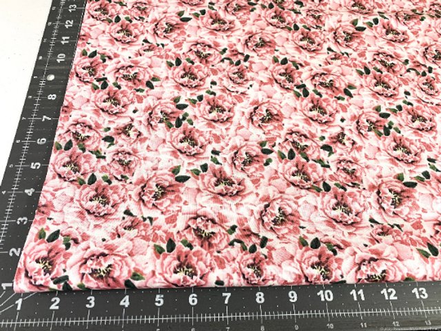 Pink Peonies fabric 55028C pink floral cotton fabric - Mary Jo Fabrics