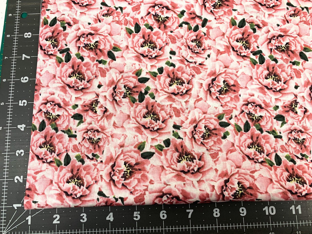 Pink Peonies fabric 55028C pink floral cotton fabric - Mary Jo Fabrics