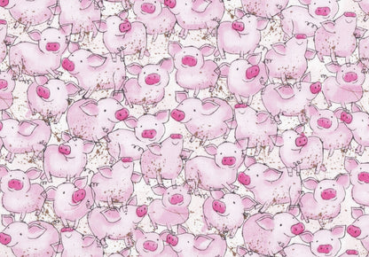 Pink Pig fabric 1572 - 8462 Cute pigs fabric - Mary Jo Fabrics
