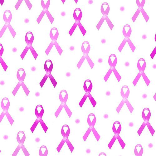 Pink Ribbon FLANNEL 1060-2 Pink on White Cotton Flannel - Mary Jo Fabrics