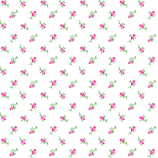 Pink Rosebud FLANNEL 753 Rose Cotton Flannel - Mary Jo Fabrics
