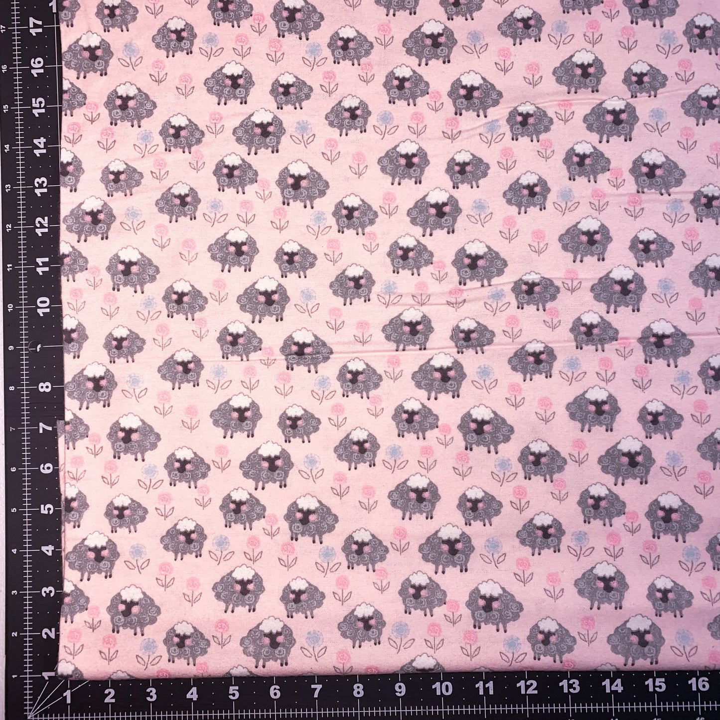 Pink Sheep FLANNEL 13874 Sheep Floral Flannel - Mary Jo Fabrics