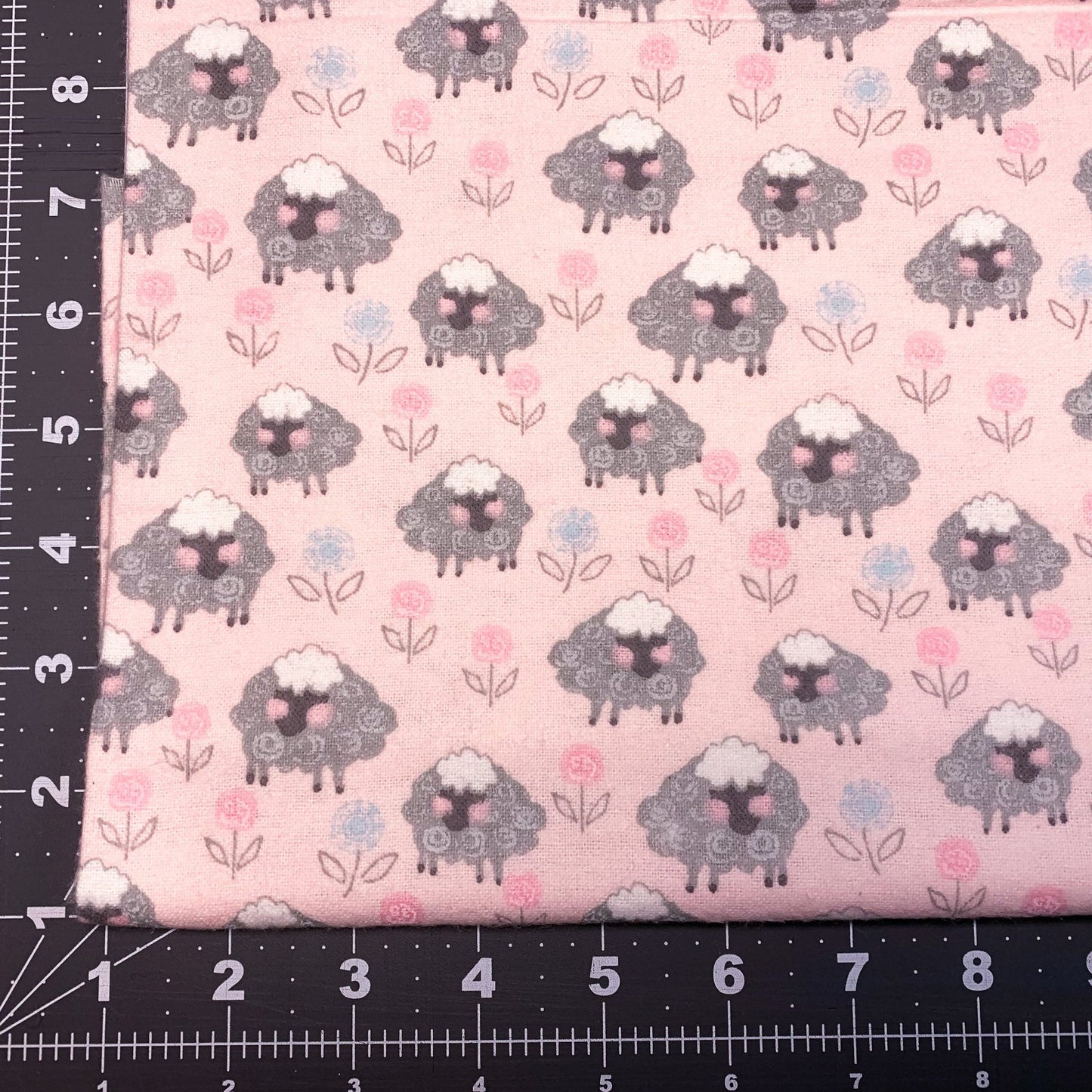 Pink Sheep FLANNEL 13874 Sheep Floral Flannel - Mary Jo Fabrics