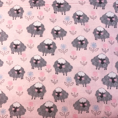 Pink Sheep FLANNEL 13874 Sheep Floral Flannel - Mary Jo Fabrics