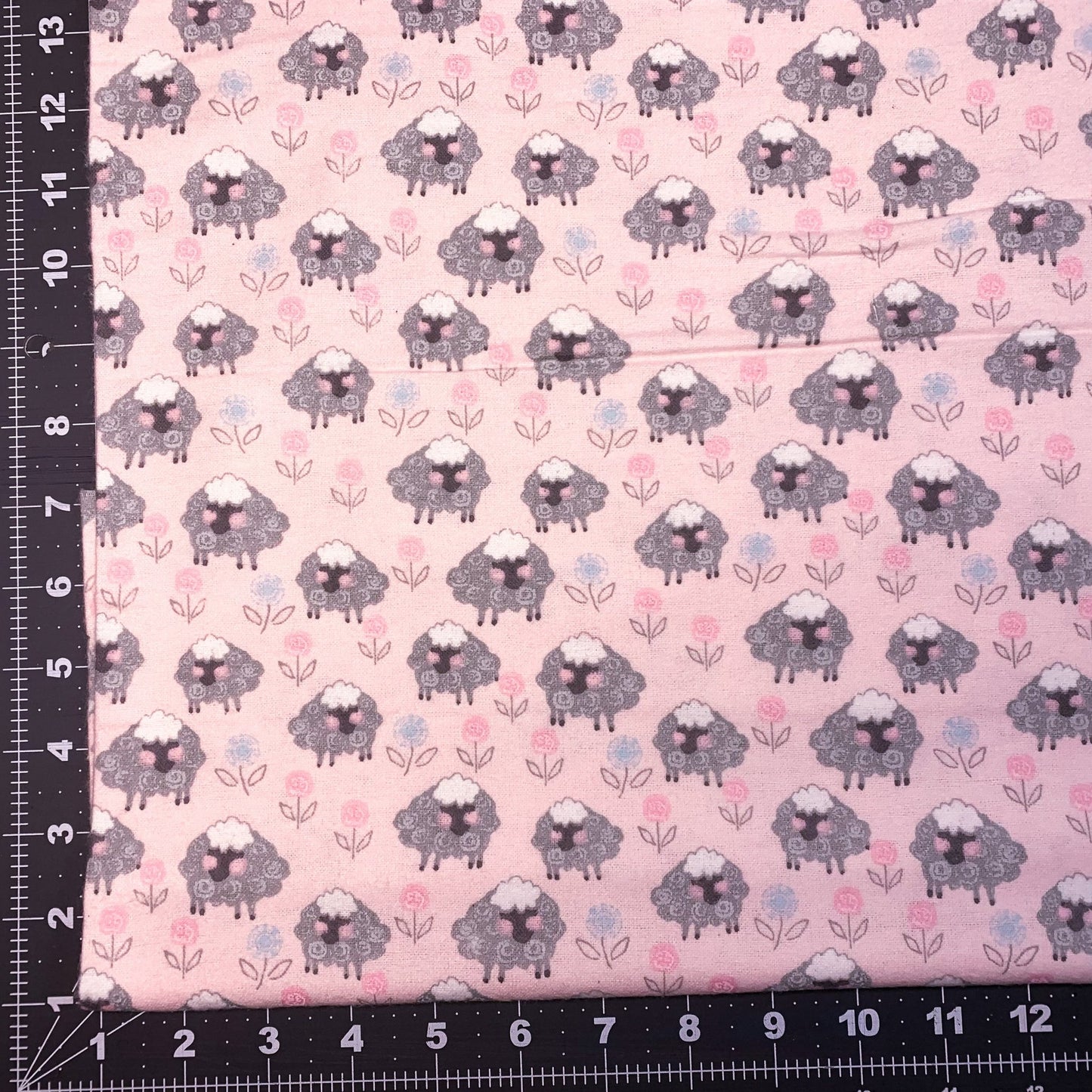 Pink Sheep FLANNEL 13874 Sheep Floral Flannel - Mary Jo Fabrics