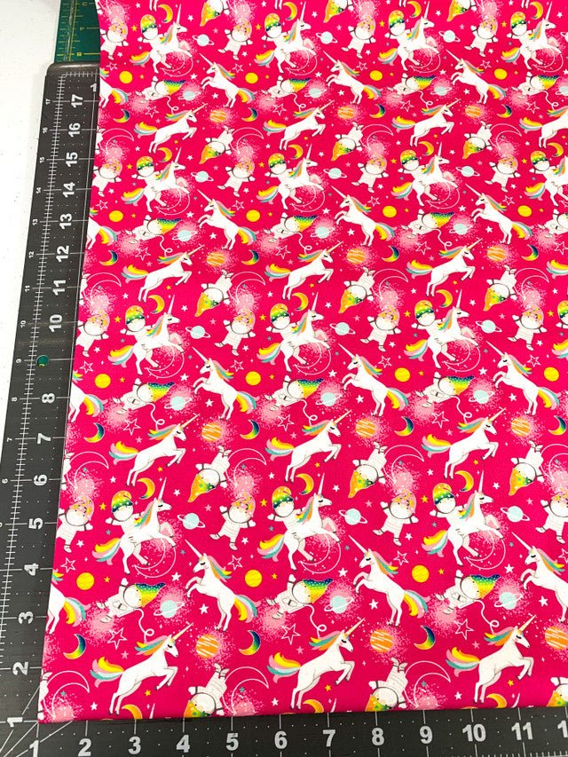 Pink Unicorn fabric 50211003 Magical Space - Mary Jo Fabrics