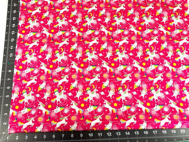 Pink Unicorn fabric 50211003 Magical Space - Mary Jo Fabrics