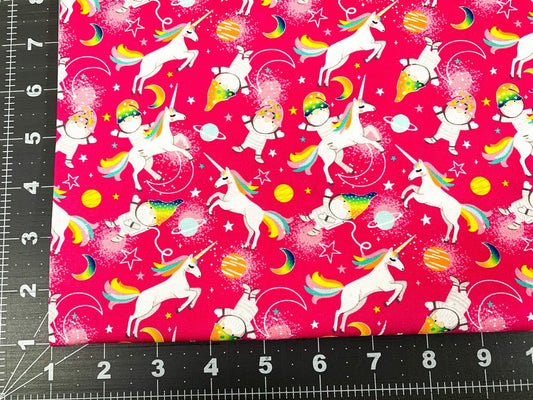 Pink Unicorn fabric 50211003 Magical Space - Mary Jo Fabrics