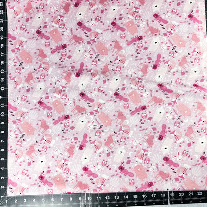 Pink Woodland Animal FLANNEL44-7981 Fox Rabbits - Mary Jo Fabrics