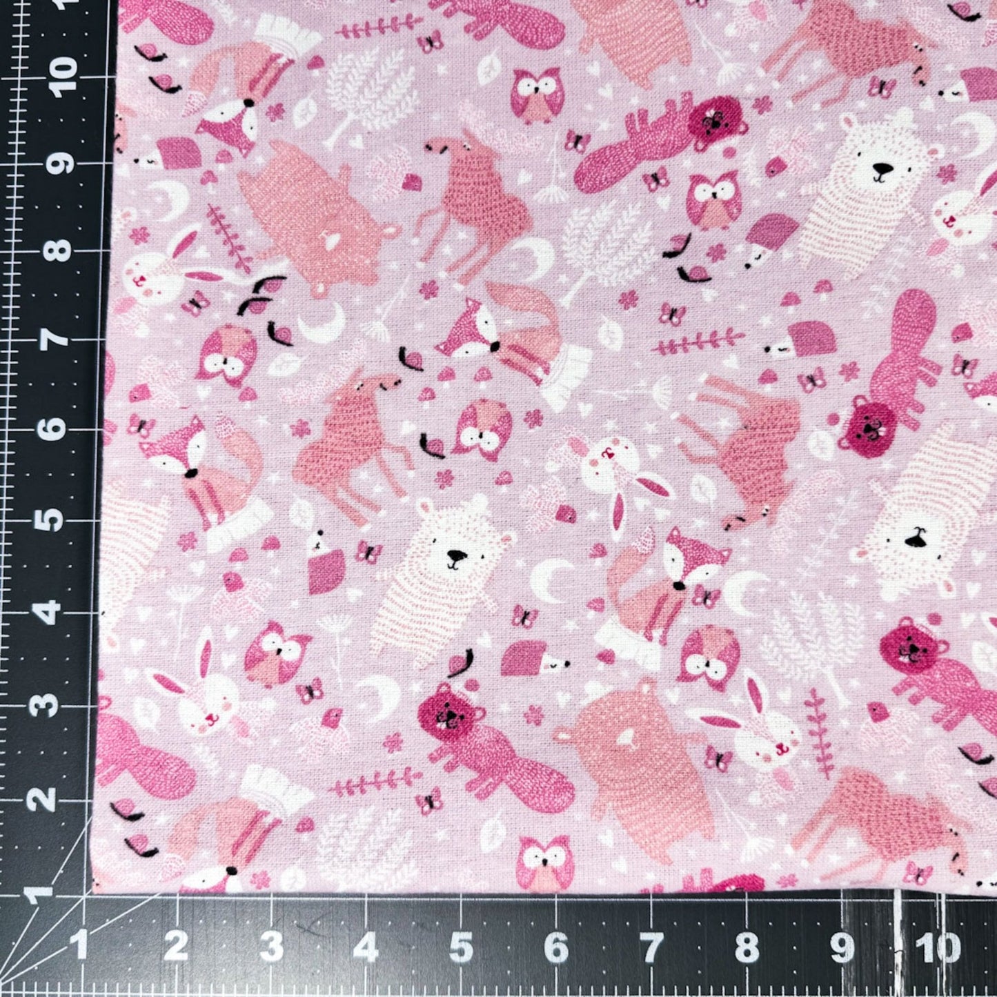 Pink Woodland Animal FLANNEL44-7981 Fox Rabbits - Mary Jo Fabrics
