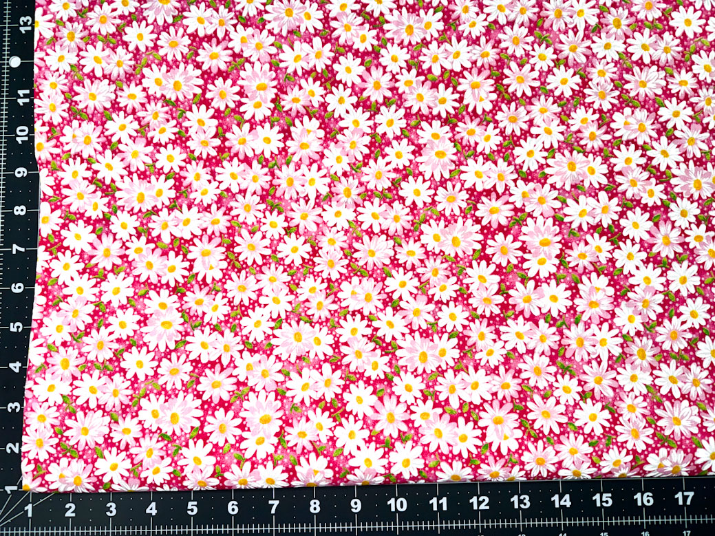 Pink calico floral fabric
