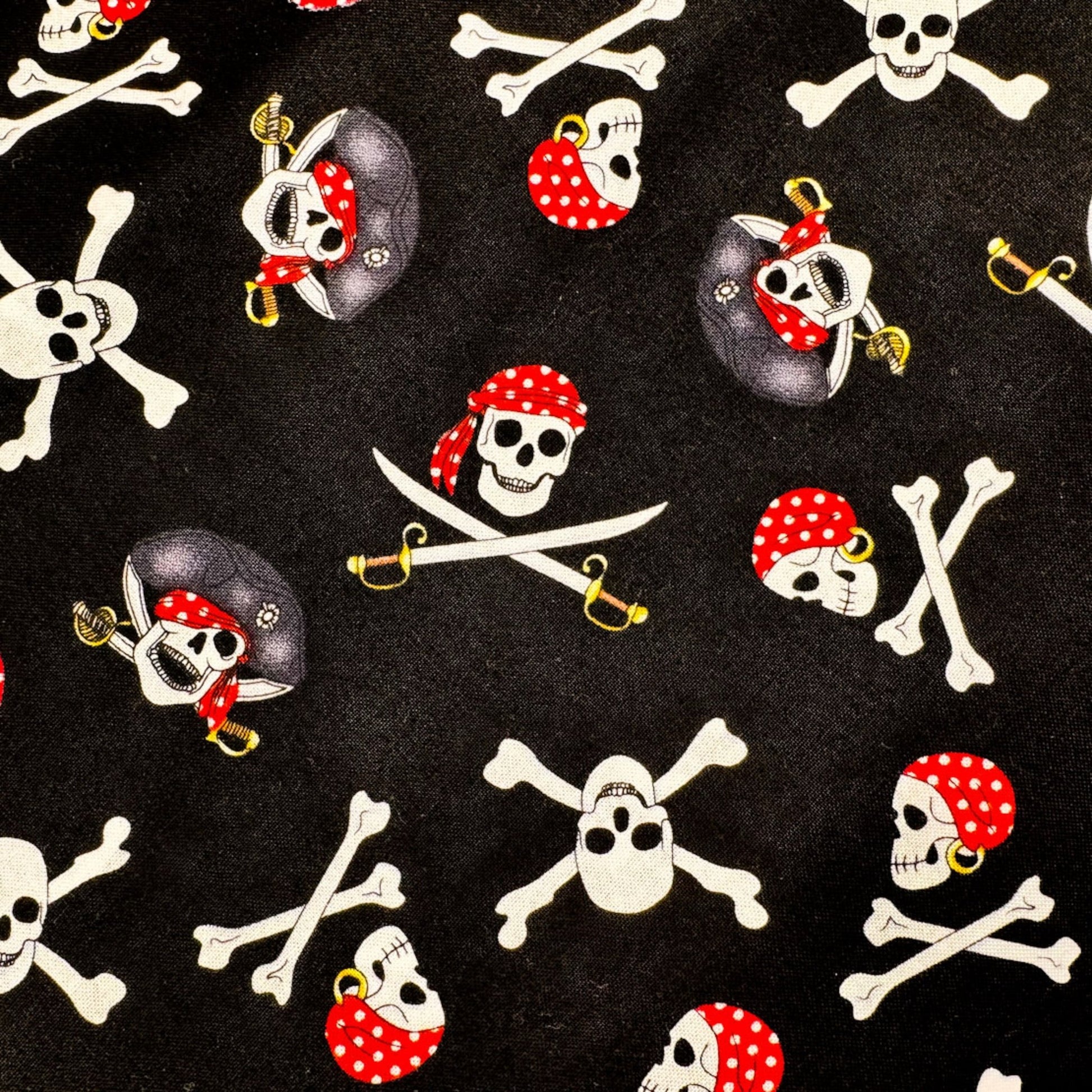 Pirate Skulls Fabric 0942 Ay Captain - Mary Jo Fabrics