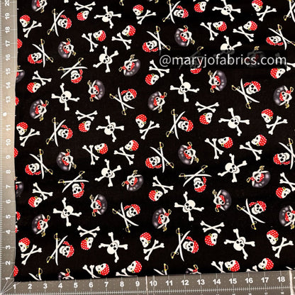 Pirate Skulls Fabric 0942 Ay Captain - Mary Jo Fabrics