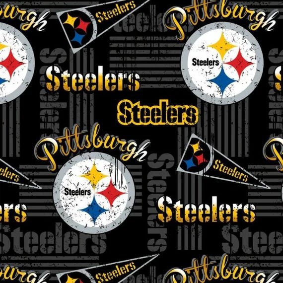 Pittsburgh Steelers fabric 14450 Pennant Steeler NFL fabric - Mary Jo Fabrics