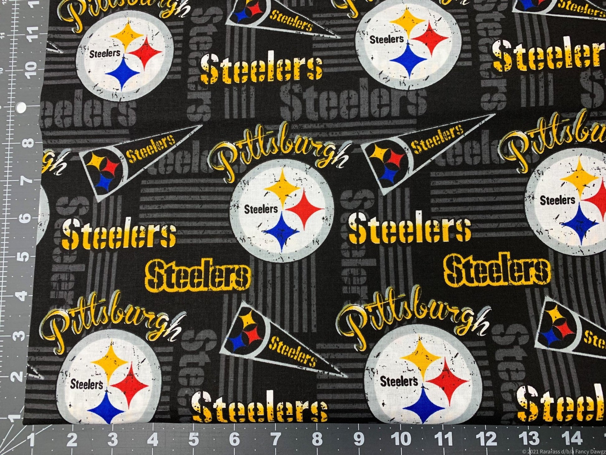 Pittsburgh Steelers fabric 14450 Pennant Steeler NFL fabric - Mary Jo Fabrics