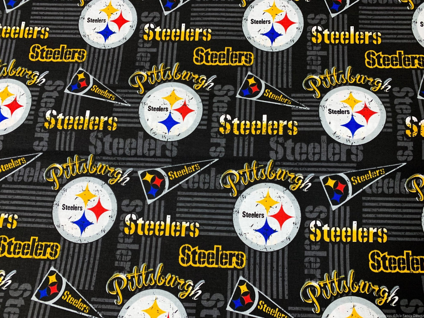 Pittsburgh Steelers fabric 14450 Pennant Steeler NFL fabric - Mary Jo Fabrics