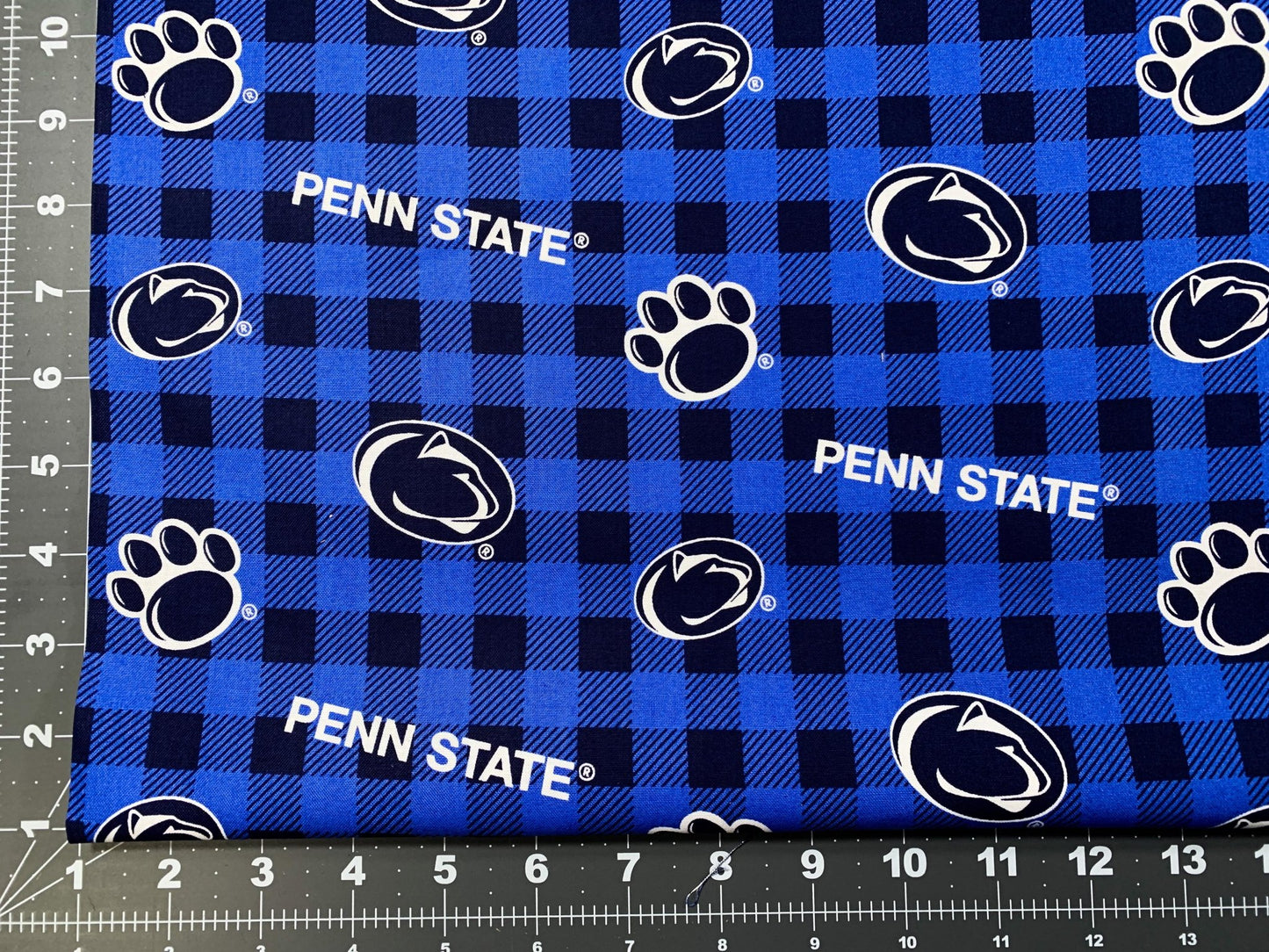 Plaid Penn State fabric PS1207 Nittany Lion fabric - Mary Jo Fabrics