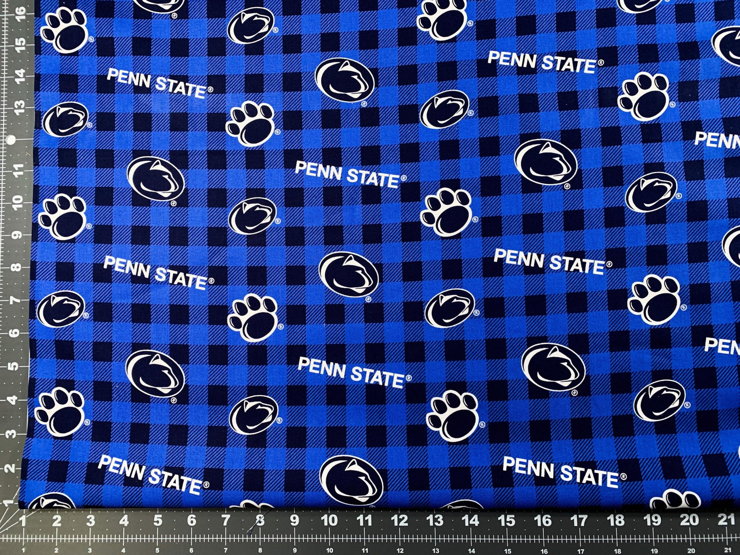 Plaid Penn State fabric PS1207 Nittany Lion fabric - Mary Jo Fabrics