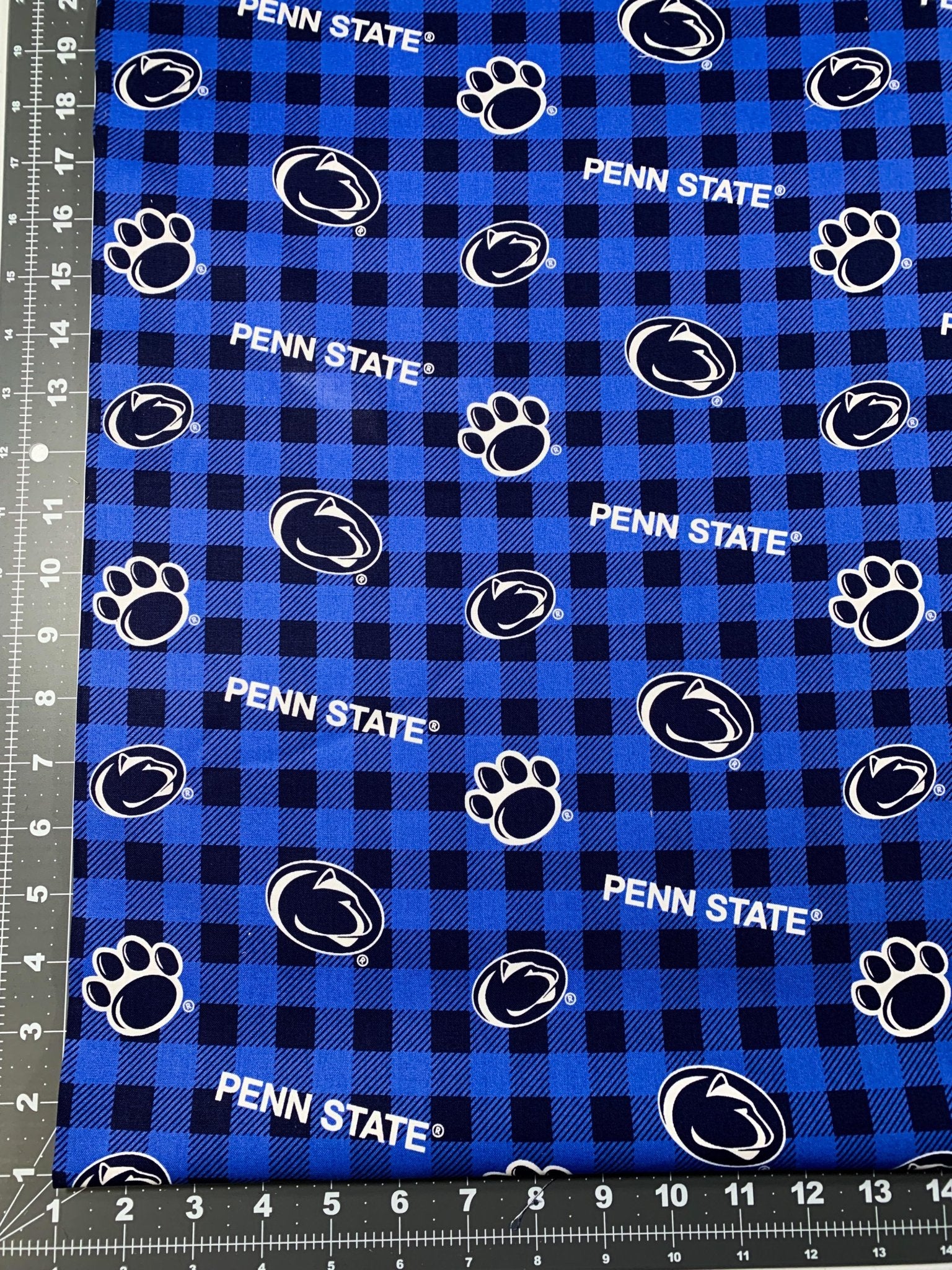 Plaid Penn State fabric PS1207 Nittany Lion fabric - Mary Jo Fabrics