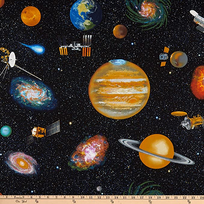 Planetary Missions Space fabric 5303 - 97 Outer Space - Mary Jo Fabrics