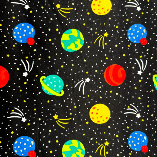 Planets and Stars FLANNEL DX2556 Outer Space Flannel Fabric - Mary Jo Fabrics