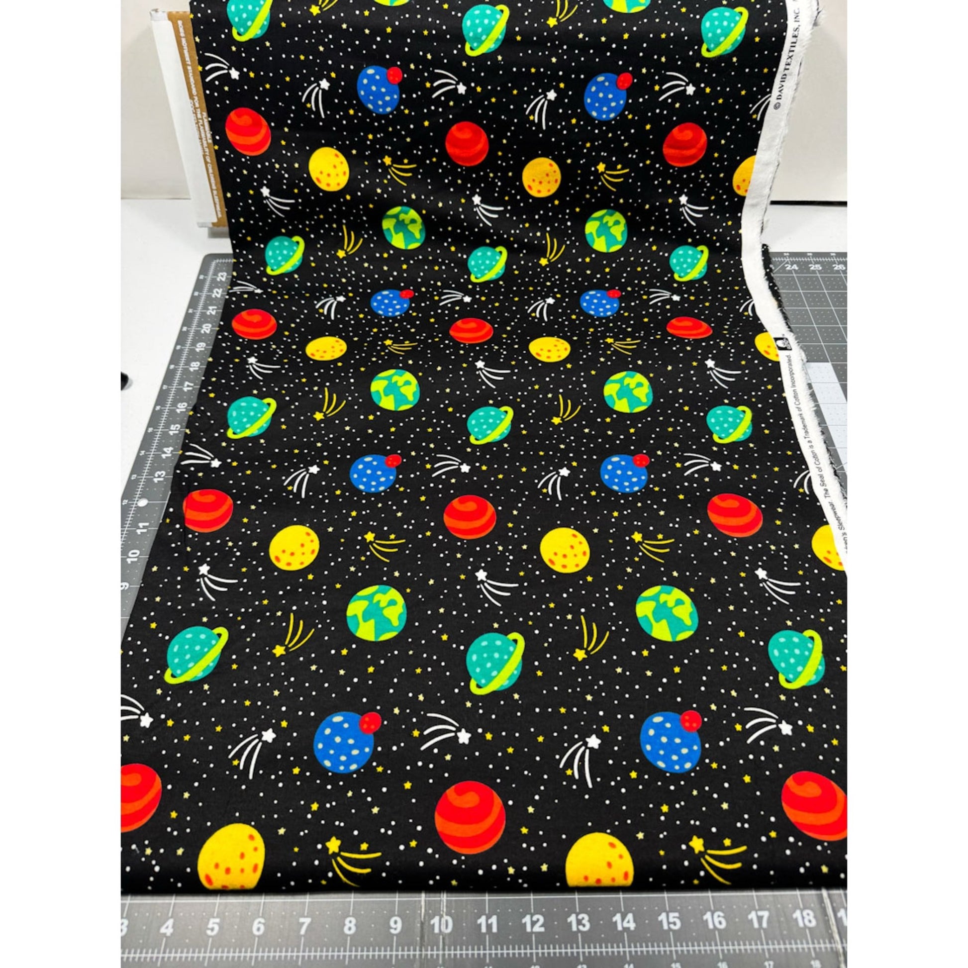 Planets and Stars FLANNEL DX2556 Outer Space Flannel Fabric - Mary Jo Fabrics