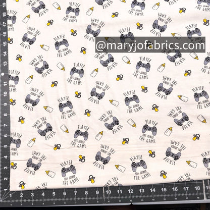 Player One Has Joined the Game FLANNEL Video Game Nursery - Mary Jo Fabrics