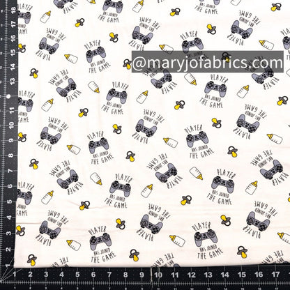 Player One Has Joined the Game FLANNEL Video Game Nursery - Mary Jo Fabrics