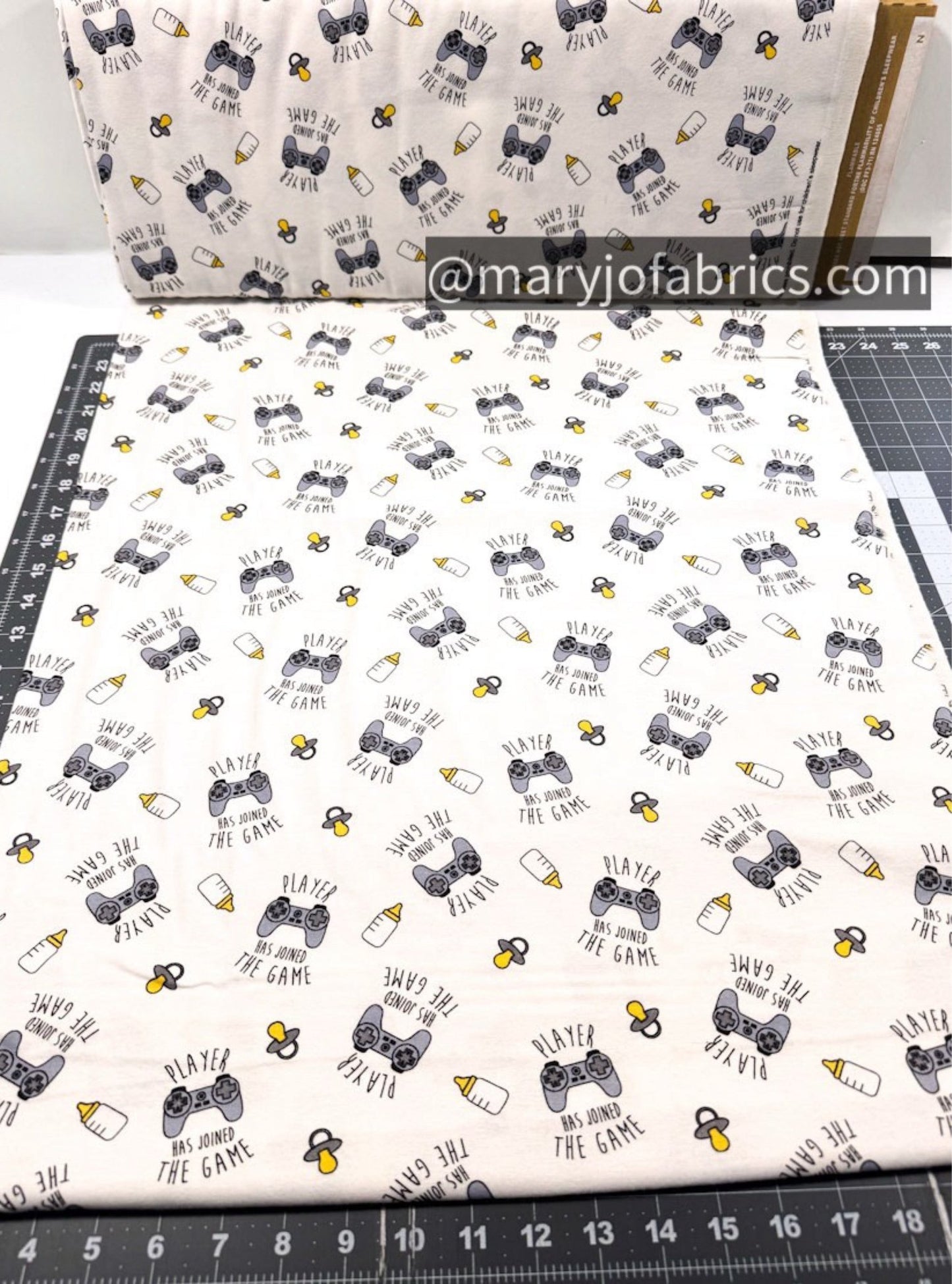 Player One Has Joined the Game FLANNEL Video Game Nursery - Mary Jo Fabrics