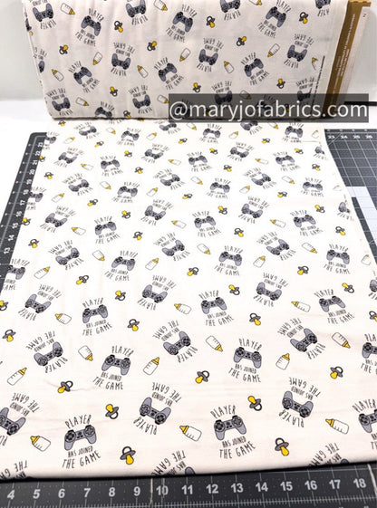 Player One Has Joined the Game FLANNEL Video Game Nursery - Mary Jo Fabrics