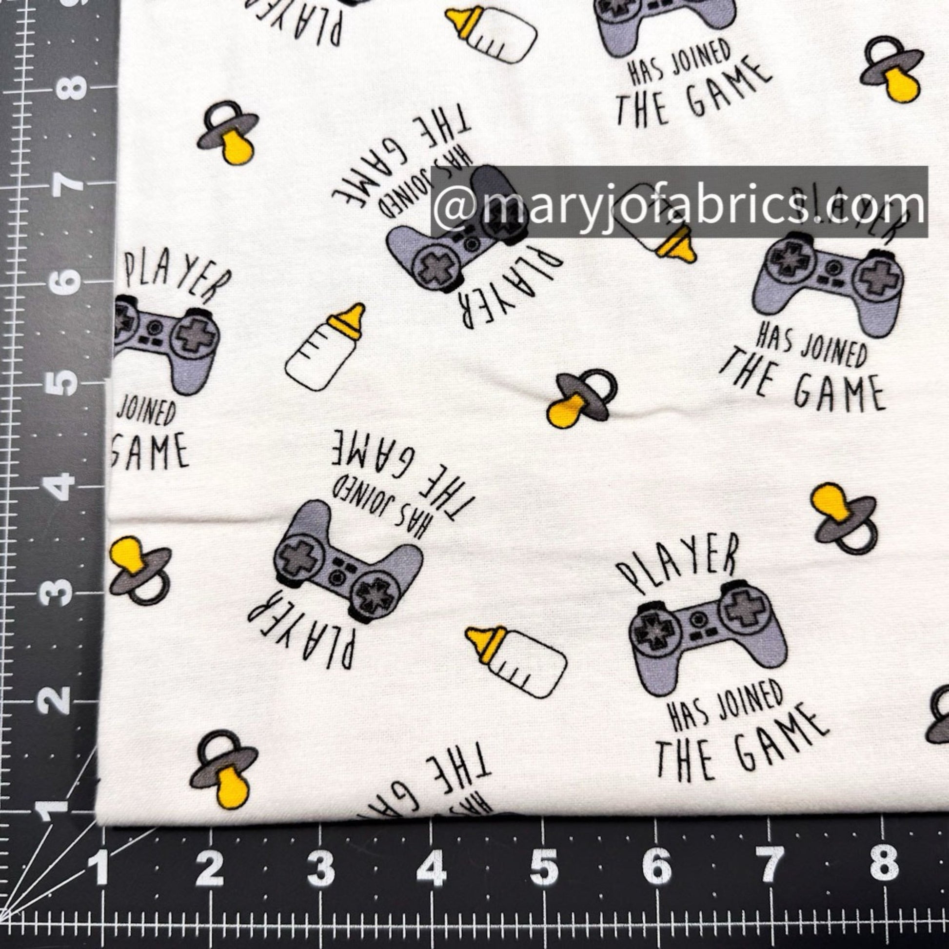 Player One Has Joined the Game FLANNEL Video Game Nursery - Mary Jo Fabrics