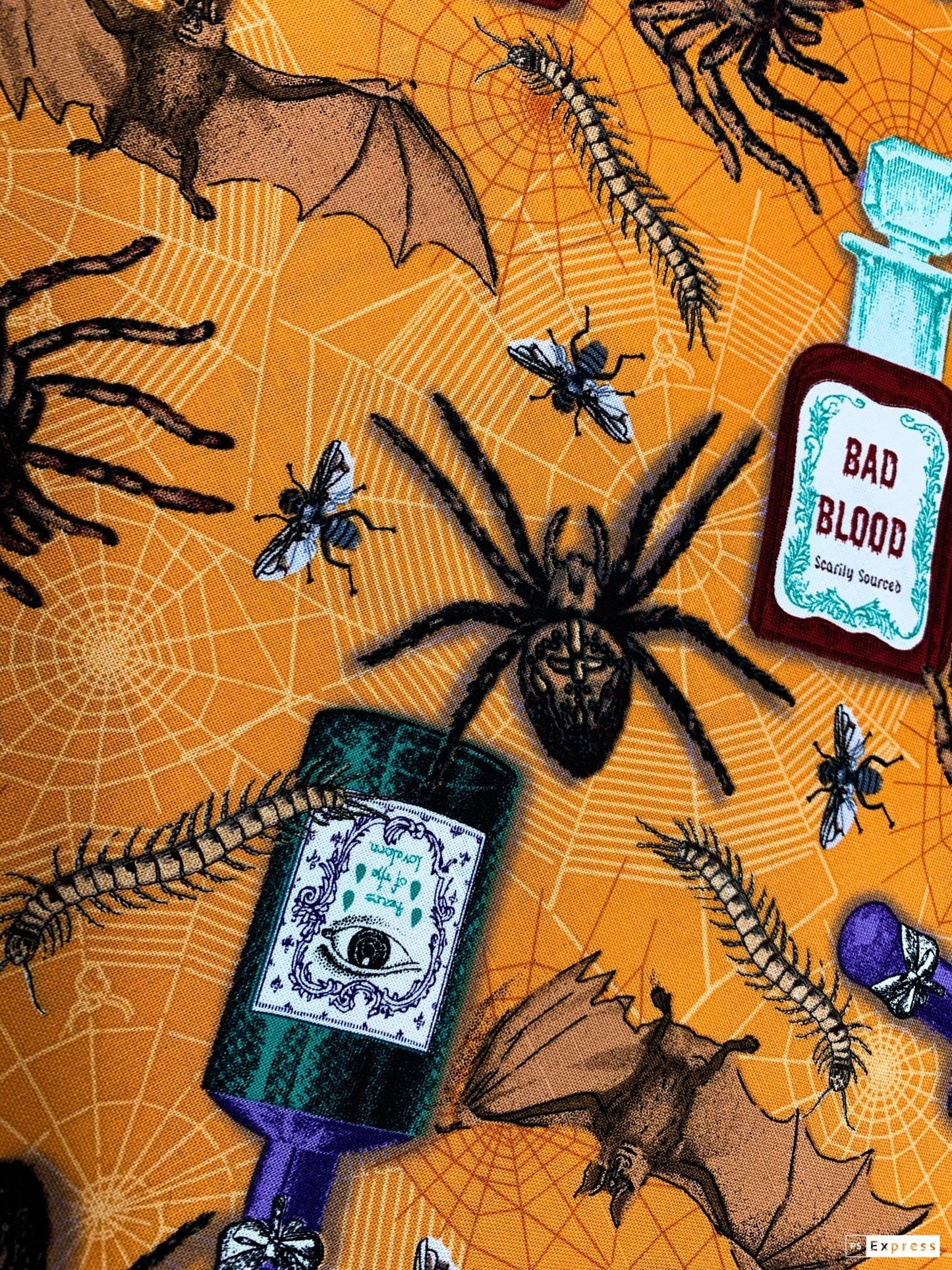 Poison and spider fabric C7813 Halloween fabric - Mary Jo Fabrics