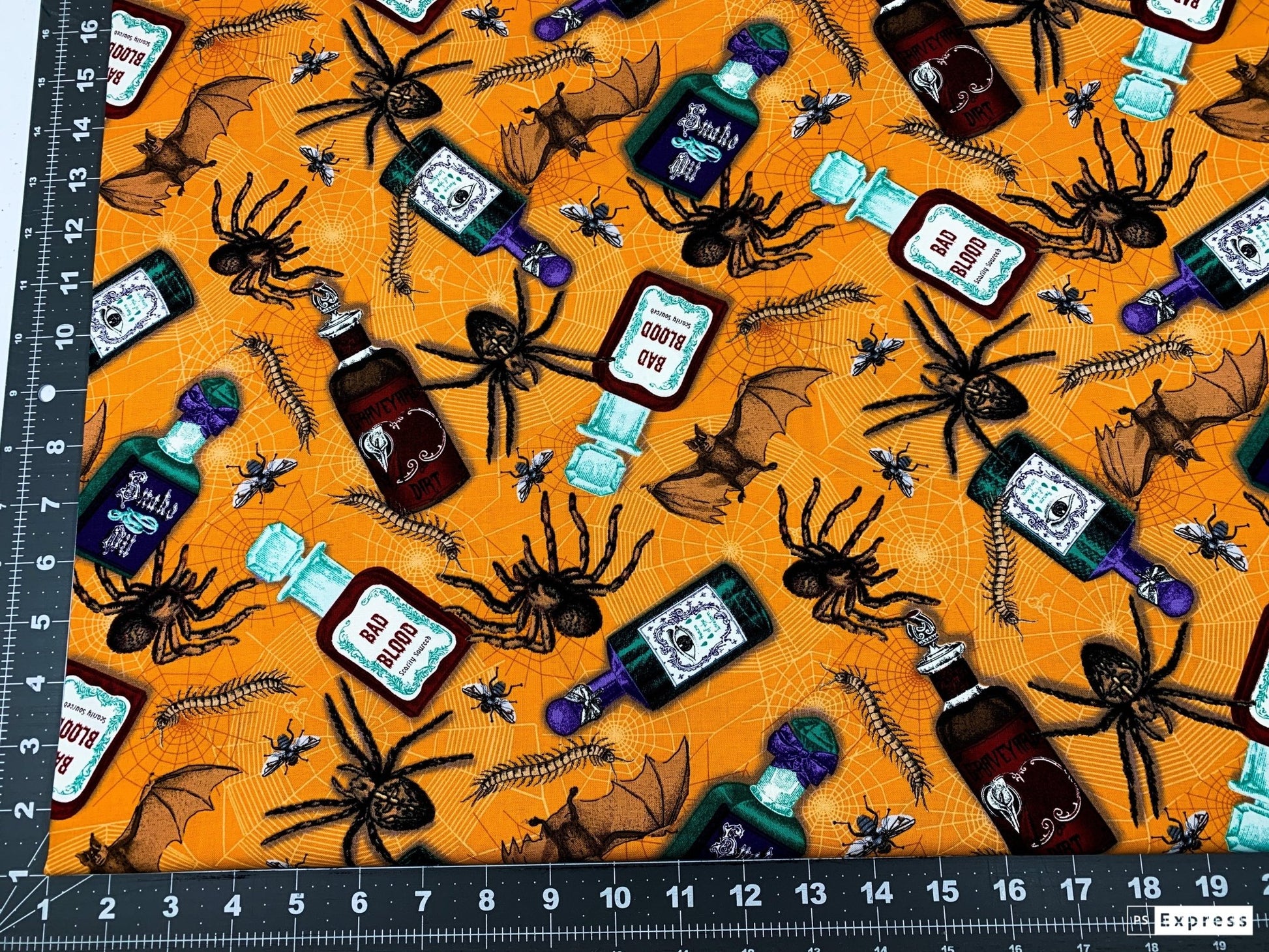 Poison and spider fabric C7813 Halloween fabric - Mary Jo Fabrics