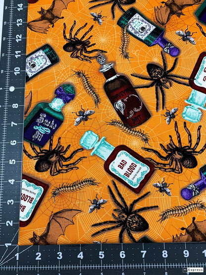 Poison and spider fabric C7813 Halloween fabric - Mary Jo Fabrics