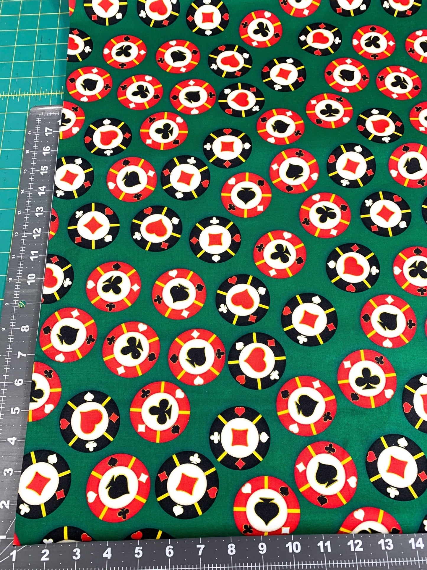 Poker Chip Casino fabric DX - 2527 - 0C Gambling fabric - Mary Jo Fabrics